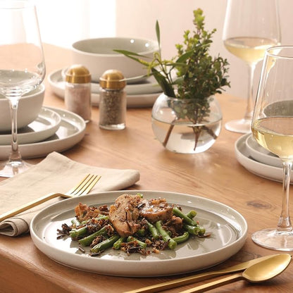 Gibson Elite Tahoe Sunset 12-Piece Reactive Stoneware Dinnerware Set – Matte