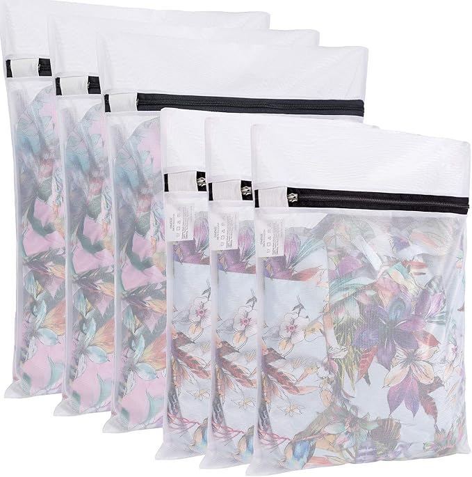 BAGAIL Laundry Bags Mesh Wash Bag for Intimates Lingerie and Delicates,6Pcs(3L,3M)