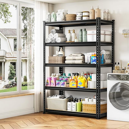 1980LBS Storage Shelves, 5-Tier Adjustable Pantry Shelves, Metal Shelving Unit for Kitchen, Pantry, Closet, Laundry, Garage,72.06" H x 35.55" W x 11.81" D