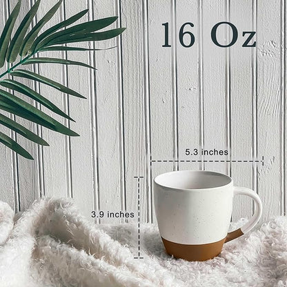 Mora Ceramic Large Latte Mug Set of 4, 16oz
