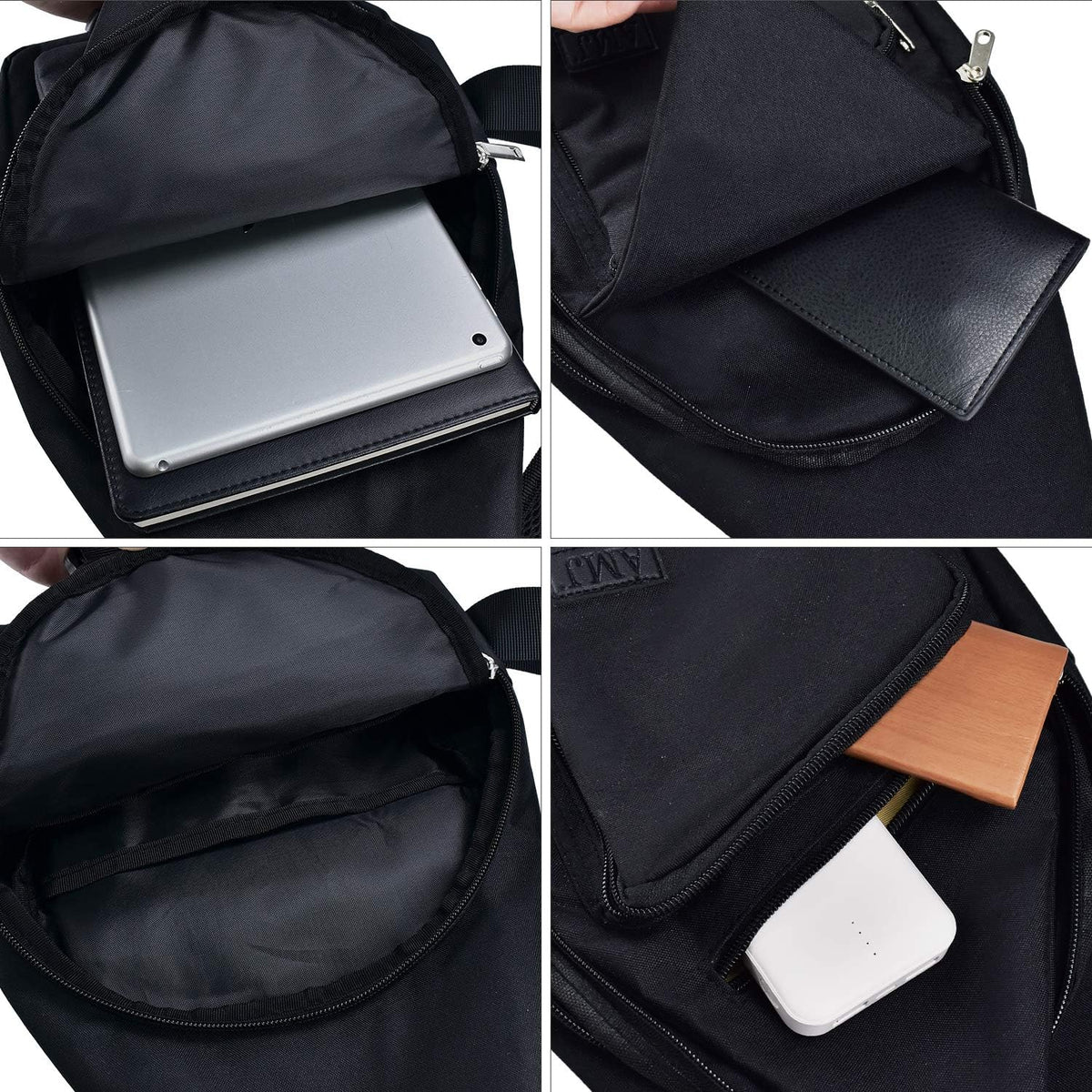 AMJ Crossbody Sling Bag Men Women, Casual Shoulder Backpack, Chest Daypack Satchel for Hiking Travel