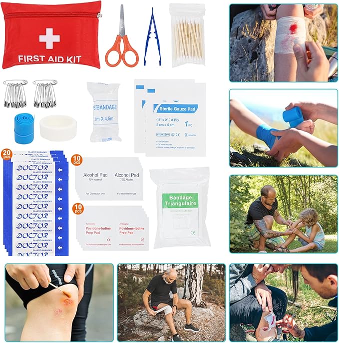 Survival Gear Professional Kit and Large Camping Backpack,First Aid Kit for Adventure Outdoor Hiking Accessories