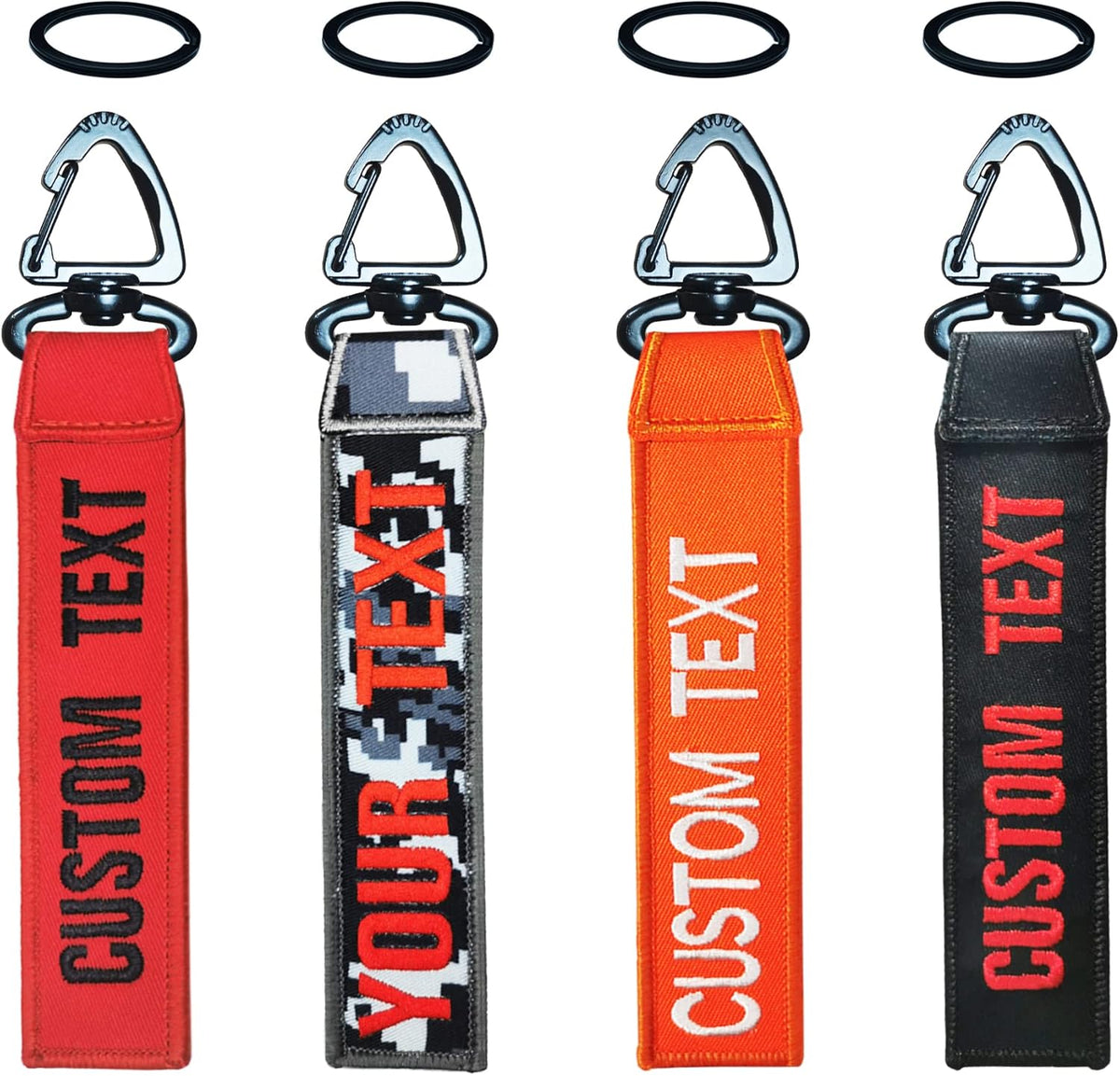 Custom Luggage Tags, Custom Personalized Luggage tag Name, Embroidery Key Ring Accessories for Car, Luggage, Crate,Gear