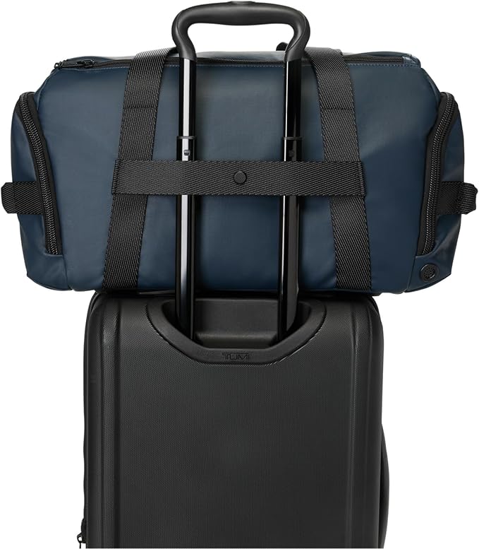 TUMI - Alpha Bravo Mason Duffel - Men's Weekender, Gym and Overnight Travel Bag - Fits Up To 15" Laptop - 11.0" X 19.5" X 10.3" - Navy Coated Canvas
