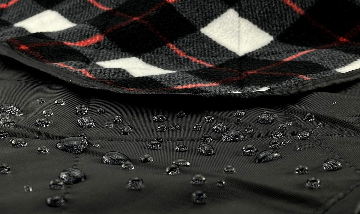 DOWN UNDER OUTDOORS Large Waterproof Windproof Extra Thick 350 GSM Quilted Fleece, or Sherpa Stadium Blanket