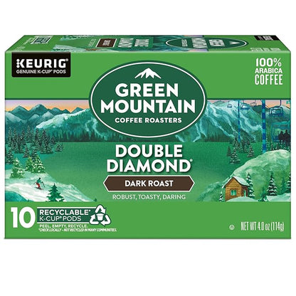 Green Mountain Coffee Roasters Double Diamond Keurig Single-Serve K-Cup pods, Dark Roast Coffee, 60 Count (6 Packs of 10)