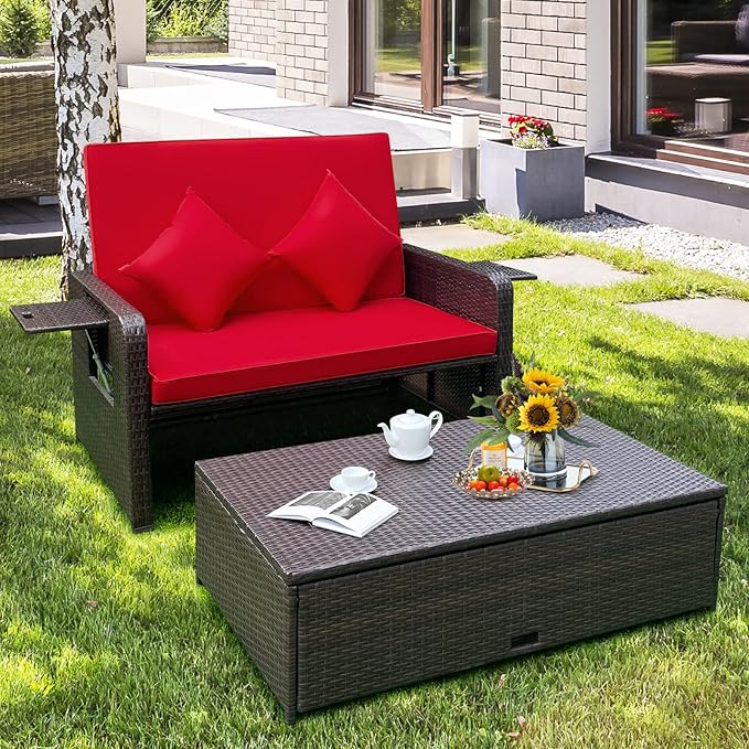 Tangkula Patio Rattan Daybed