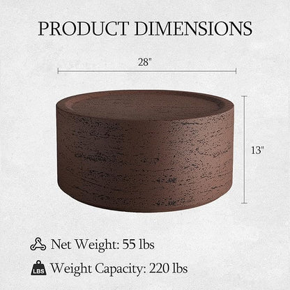 UPHA Outdoor Round Coffee Table, Small Modern Minimalist Accent Tables