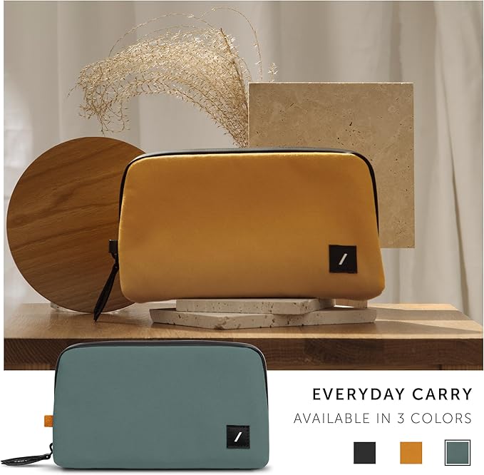 Native Union Stow Lite Organizer W.F.A Tech Organizer – Minimalist Travel Pouch Made of Recycled Materials for Everyday Accessory Storage & Protection – Stores Cables, Chargers & More (Slate Green)