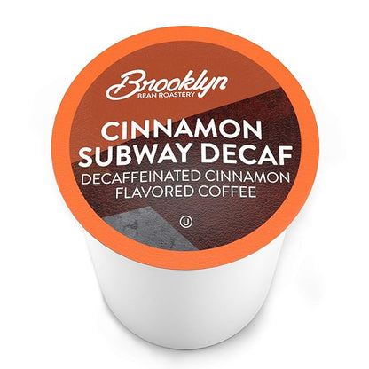 Brooklyn Beans Decaf Coffee Pods, Cinnamon Subway - Compatible with Keurig K Cup Brewers Including 2.0 Machines, 40 Count, Spicy and Sweet