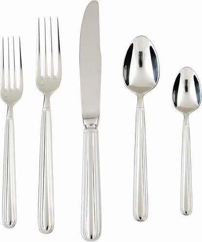 Fortessa Metropolitan 18/10 Stainless Steel Flatware, 5 Piece Place Setting, Service for 1
