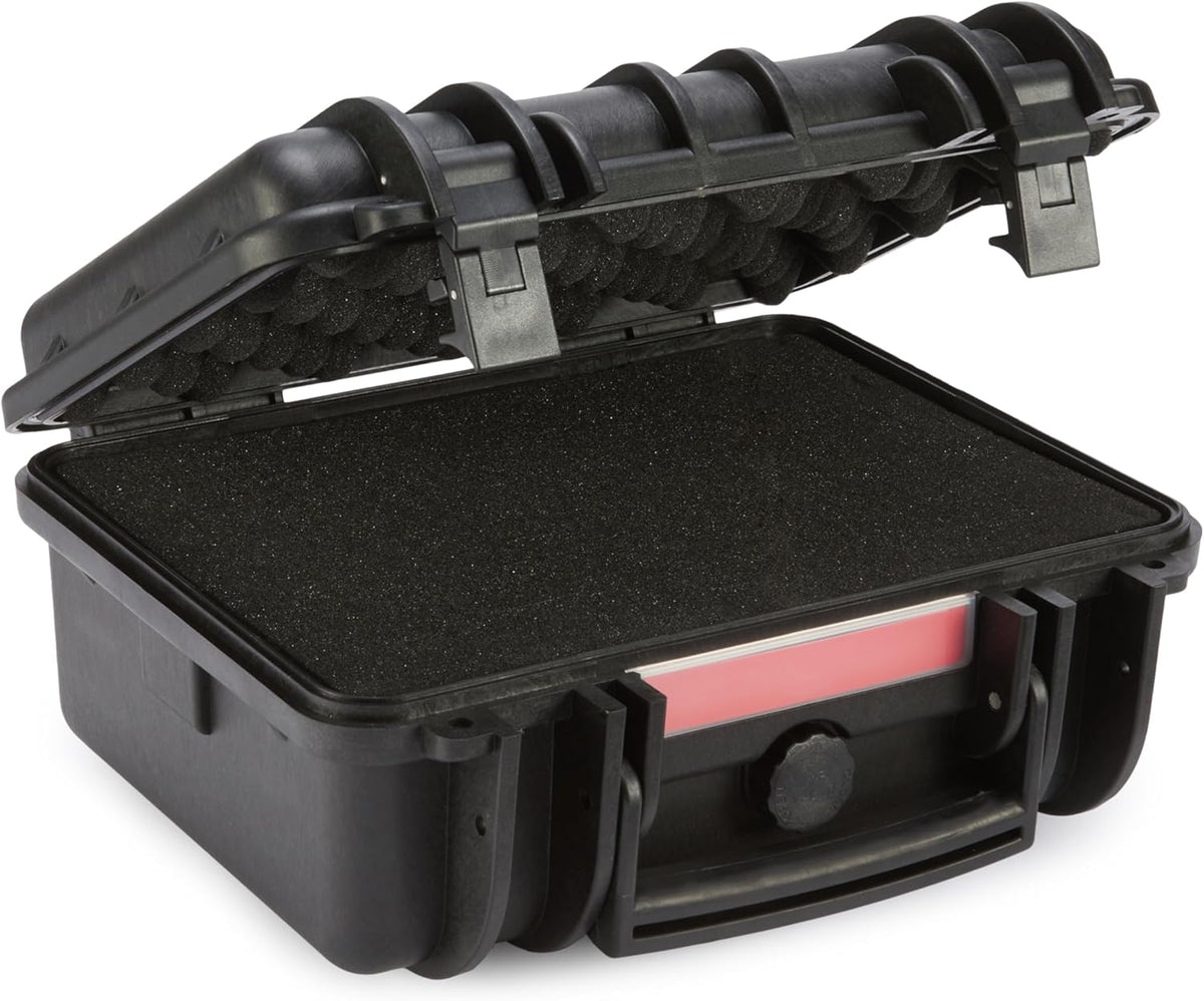 Amazon Basics Hard Camera Case, Small, Black, Solid, 12"L x 11"W x 6"H
