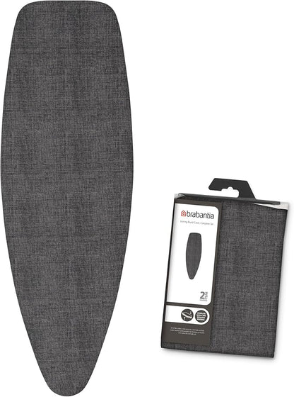 Brabantia Size D (53 x 18 in) Replacement Ironing Board Cover with Thick Foam & Felt Padding (Denim Black) Easy-Fit, 100% Cotton