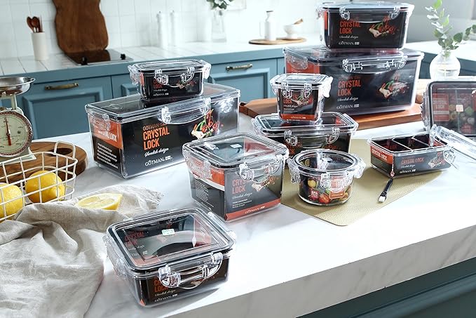 Airtight Food Storage Container With Lid (169.1 oz, With Removable Drain Tray)-BPA-Free | Dishwasher, Microwave & Freezer Safe | Leak-Proof Lids | Kimchi Storage Container | Fresher Food