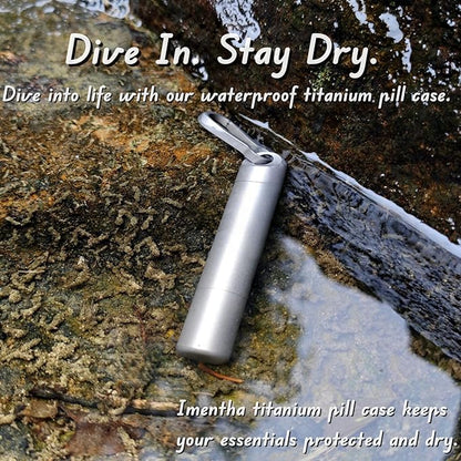 Titanium Keychain Pill Holder - Compact, Durable, and Waterproof 3-Compartment Small Pill Case - Portable and Versatile Medicine Container for Everyday Use and Travel (Titanium Grey)