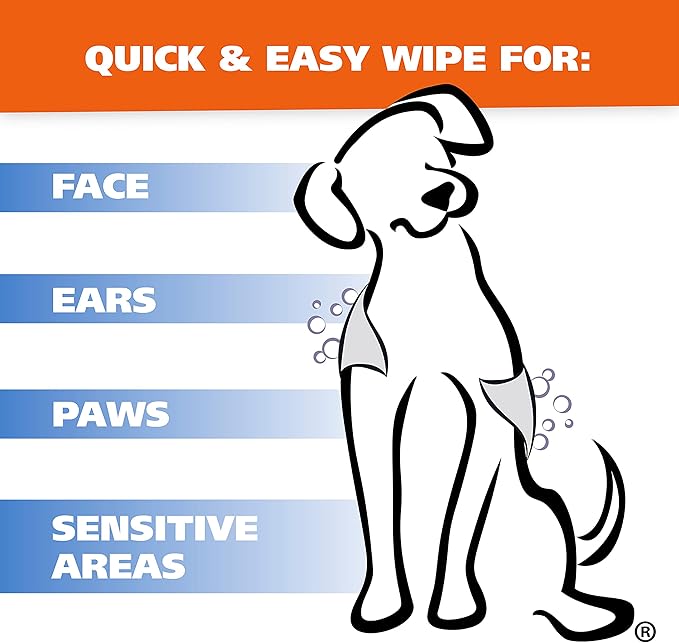 Wahl USA Pet Refresh Lavender Cleaning Wipes for All Dog Breeds - Use on Ears, Nose, Paws, Bottom, & Sensitive Areas - 50 Wipes - 820018A