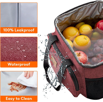 Lifewit Large Lunch Bag Insulated Lunch Box Soft Cooler Cooling Tote for Adult Men Women, Burgundy 24-Can (15L)