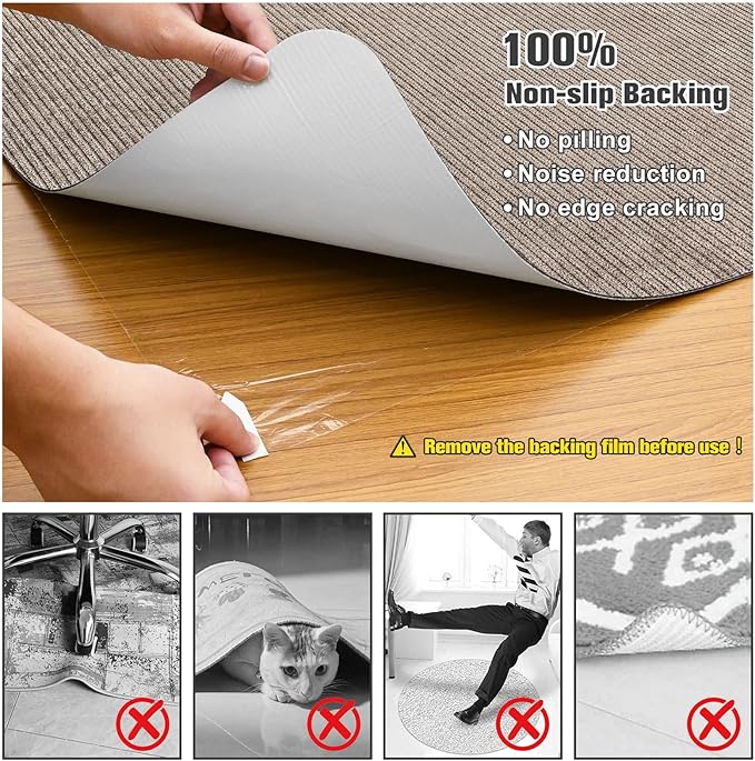 Placoot Desk Chair Mat for Hardwood Floor Corduroy Surface 1/6" Thick 55"x35" Office Chair Mat for Rolling Chairs-100% Large Anti-Slip Backing Under Desk Low-Pile Office Rug Floor Mat for Office/Home
