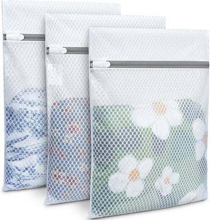 BAGAIL Laundry Bags Mesh Wash Bag for Intimates Lingerie and Delicates,3Pcs(Honeycomb,3L)
