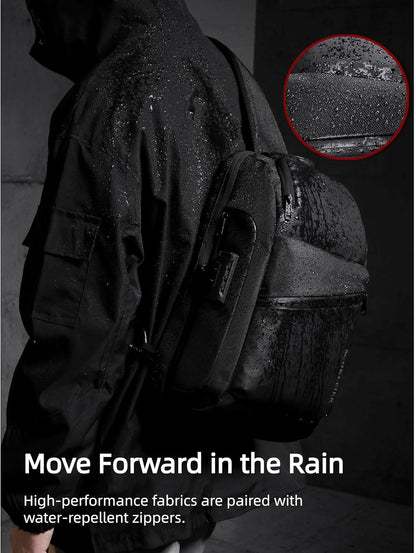 BASICPOWER Sling Bag for Men Women, Shoulder Crossbody Backpack with USB Port, Anti-theft Chest Bag for Business Travel Daily