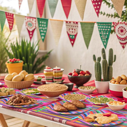 96 Pieces Mexican Fiesta Party Tableware Set