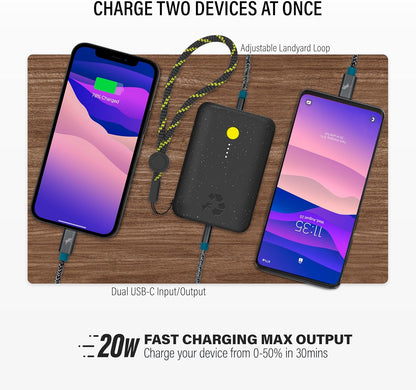 Nimble Champ Portable Charger, 10,000mAh Power Bank Fast Charging, 20W Dual USB-C Battery Pack with Cable, Travel Essential Power Bank for iPhone Laptops Galaxy Tablet Pixel iPad Macbook Kindle Airpod