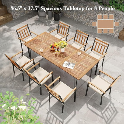 Tangkula 86.5" Large Patio Dining Table