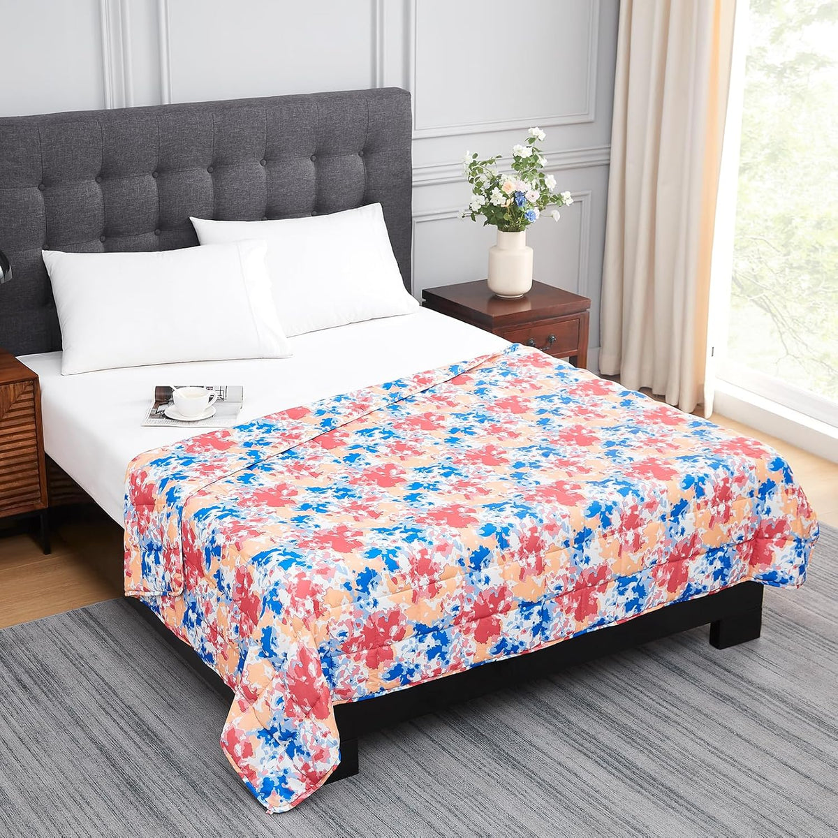 L'AGRATY Weighted Blanket - 60"x80", 15lbs Cooling Breathable Heavy Blanket with Glass Beads for Adult All-Season