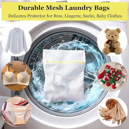 Mesh Laundry Bags for Washing Machine - 10 Pack (12x16 Inch), Double-layer Delicates Wash Protector for Lingerie Clothes