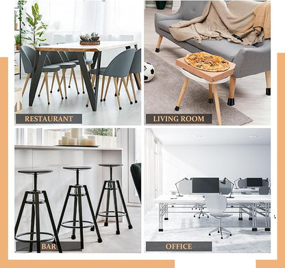 1" Round Rubber Chair Leg Tips Caps, Chair Leg Floor Protectors Furniture Legs Caps Non Slip Reduce Noise for Hardwood Floors (Black, 24 Pack)