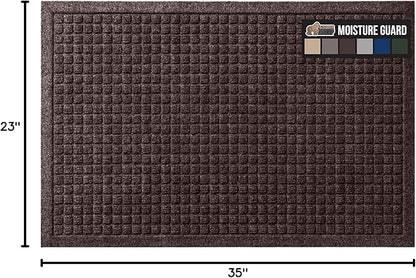 GORILLA GRIP Front Door Mat, 35x23, Indoor Outdoor Ultra Absorbent HydroAbsorb Doormat, Absorbs Up to 5.7 Cups of Water, Stain and Fade Resistant, Rubber Backing Doormats, Captures Dirt, Coffee