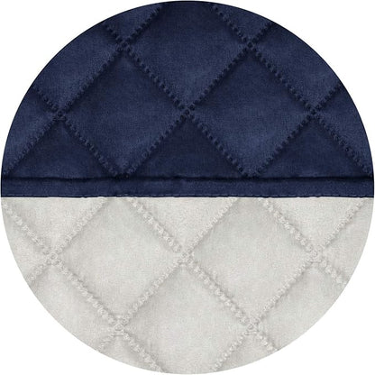 PureFit Reversible Quilted Sofa Cover, Water Resistant Slipcover Furniture Protector, Washable Couch Cover with Non Slip and Elastic Straps for Kids, Pets (Oversized Sofa, Navy/Ivory)