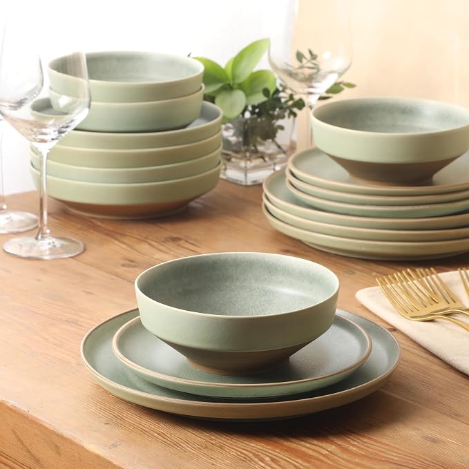 Gibson Elite Octavia Place 16 Piece Stoneware Dinnerware Set, Service