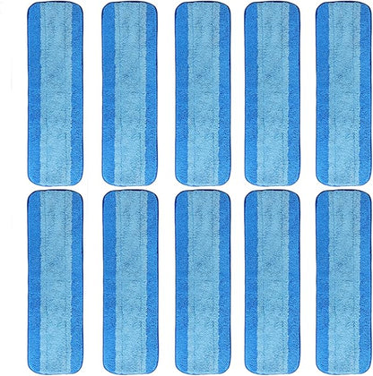 10 Pack Microfiber Cleaning Pads for Bona Mop, Reusable Microfiber Mop Pads for 18 Inch Mop, Hardwood & Hard Surface Floors Replacement Cleaning Mop Pads, Machine Washes