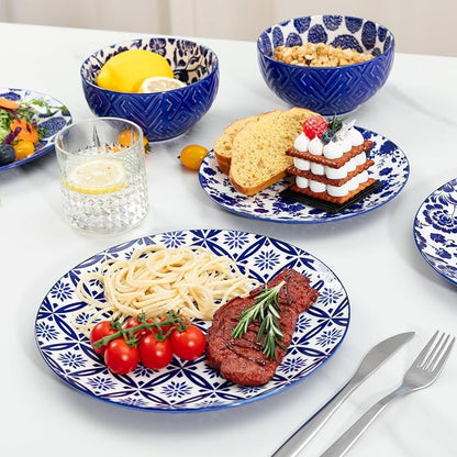 LEHAHA 12 Pieces Modern Porcelain Dinnerware Set，Service