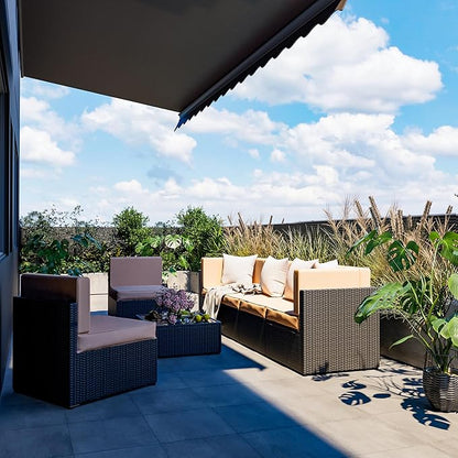 Pamapic 7 Pieces Outdoor Sectional Furniture，Wicker Patio sectional Furniture