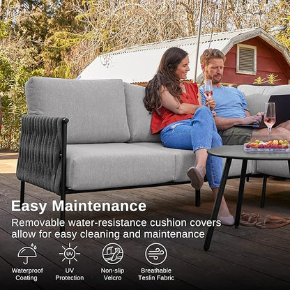 EAST OAK Life Chatter Patio Furniture Set, Outdoor Furniture Sectional Sofa Set
