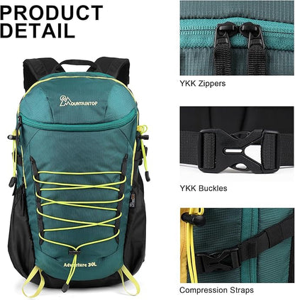 MOUNTAINTOP Hiking Backpack,30L Camping Backpack, Men Women Hiking Daypack Lightweight Travel Backpack for Camping Climbing Skiing Cycling