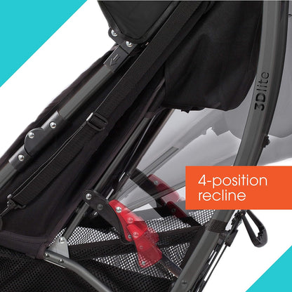 Summer Infant Ingenuity 3Dlite Convenience Stroller,Jet Black–Lightweight Stroller with Aluminum Frame,Large Seat Area, 4 Position Recline, Extra Large Storage Basket– Infant Stroller for Travel&More