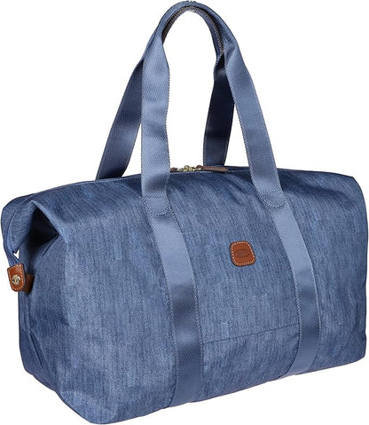 Bric's X-Bag/X-Travel 2.0 Folding Duffel Bag - 18" Carry On and Overnight Travel Bag - Jeans
