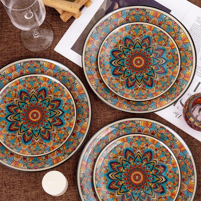60PCS Bohemian Plastic Plates