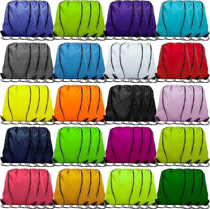60 Pieces Drawstring Backpack Bags Sports Sackpack Bulk Cinch Gym Bag For Women Men Outdoor Sports Backpack(20 Colors)