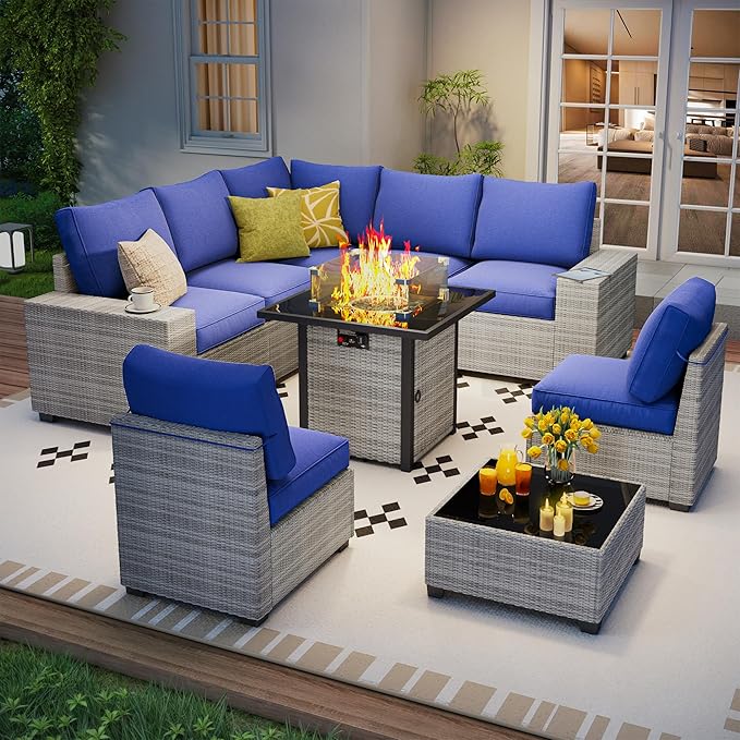9 Piece Outdoor Patio Furniture Set