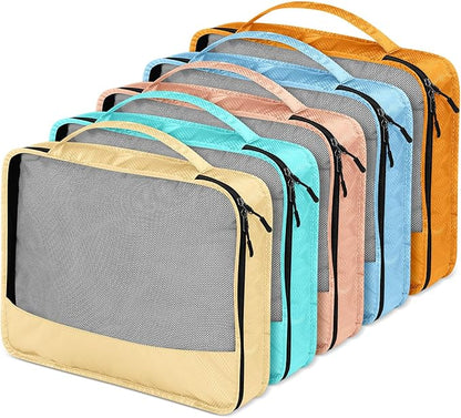 5 Pcs Packing Cubes for Suitcase Large Travel Cubes Carry on Luggage Organizer Bags for Clothes Accessories (L,Pastel)