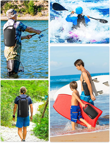 HEETA Waterproof Dry Bag for Women Men(Upgraded Version) 5L/10L/20L/30L/40L Roll Top Lightweight Dry Storage Bag Backpack with Emergency Whistle for Travel, Swimming, Boating, Kayaking, Camping, Beach