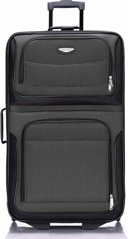 Travel Select Amsterdam 29-Inch Softside Expandable Rolling Upright Luggage, Lightweight 2-Wheel Check-In Suitcase with Push-Button Handle, Gray