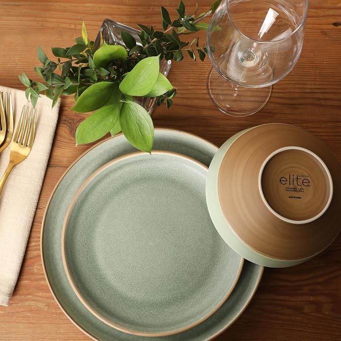 Gibson Elite Octavia Place 16 Piece Stoneware Dinnerware Set, Service