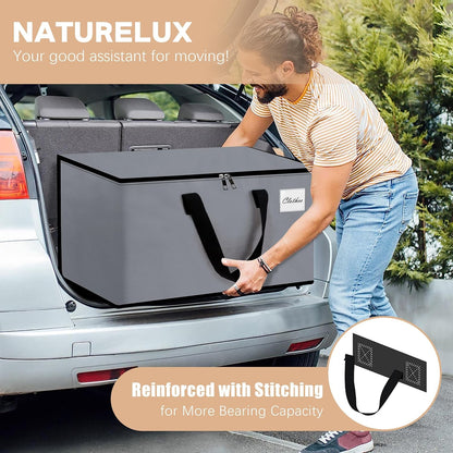 Heavy Duty Moving Bags - Extra Large Packing Bags and Storage Totes, Collapsible and Foldable Option for Moving and Storage, Grey, 125 L - 6 Pack