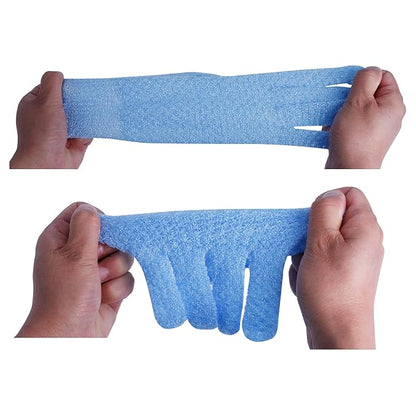 EvridWear Exfoliating Dual Texture Bath Gloves for Shower, Spa, Massage and Body Scrubs, Dead Skin Cell Remover (2 Pairs Moderate)
