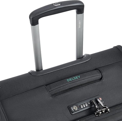 DELSEY PARIS Helium DLX Softside Expandable Luggage with Spinner Wheels, Black, 3 Piece Set (20/25/29)